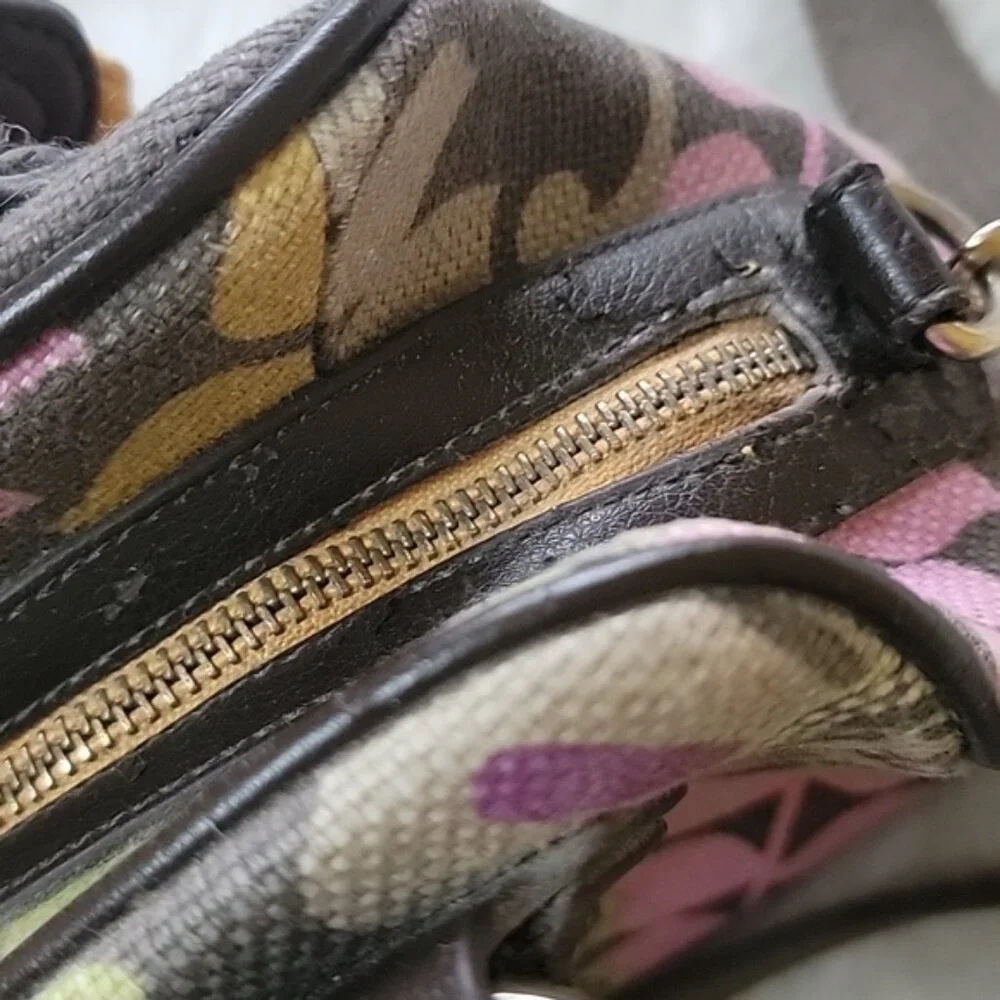 SPARTINA 449 Linen Purple Green Floral Printed Boho Preppy Satchel Crossbody Bag